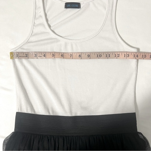 Love Culture Black White Mini Tutu Lined Sleeveless Tank Dress Casual Punk - Picture 6 of 8